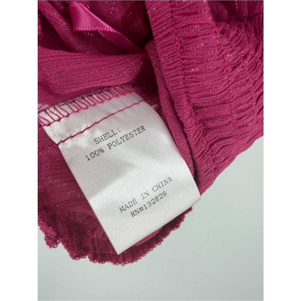 Superdown pink shimmer sheer crop top women’s S NWT festival preppy - Picture 3 of 4